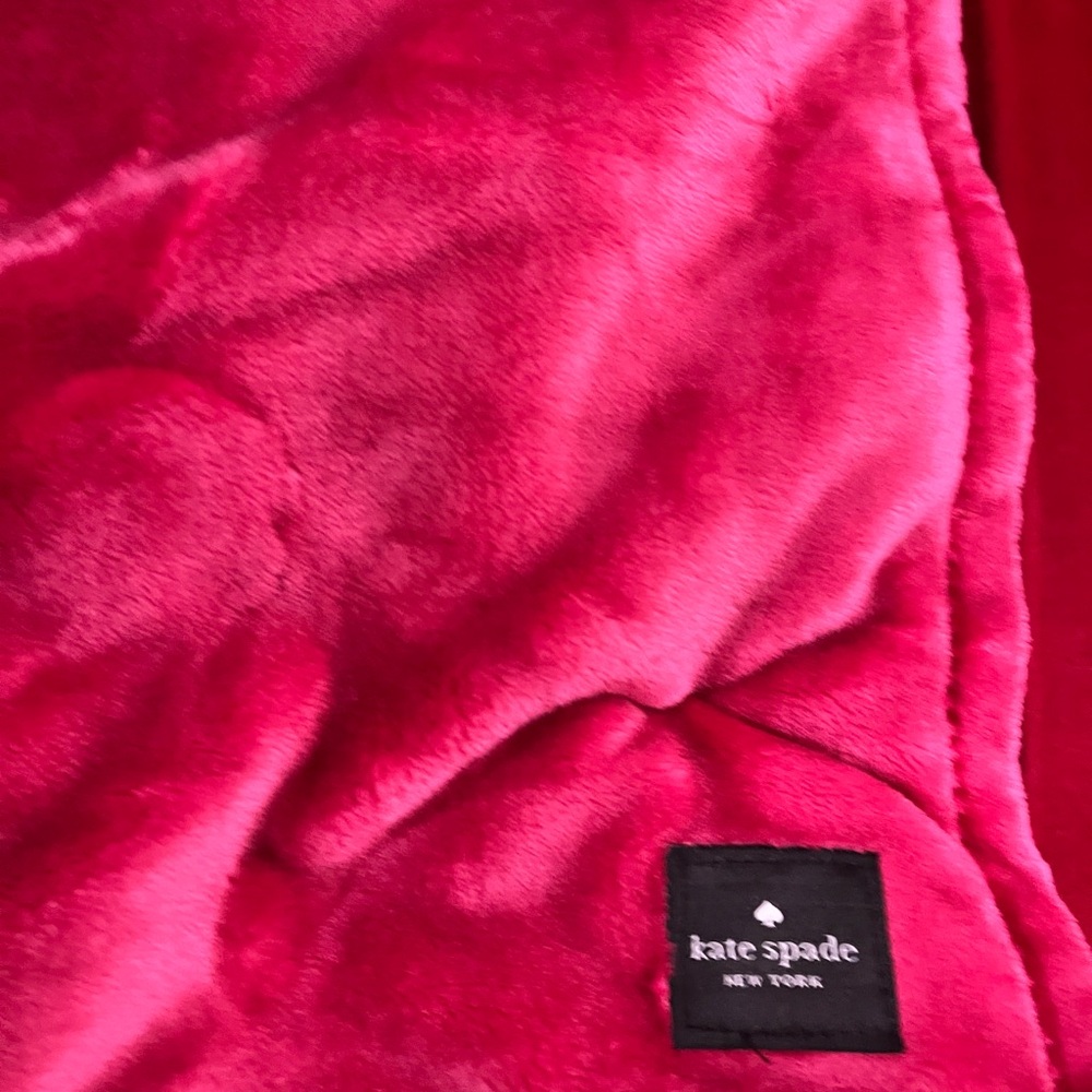 Kate Spade Festive Pink Plush Throw Blanket - Picture 3 of 6